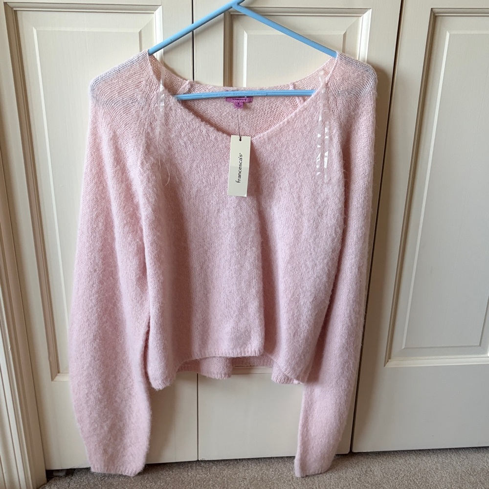 Francesca's Collections Soft Pink V-Neck Sweater